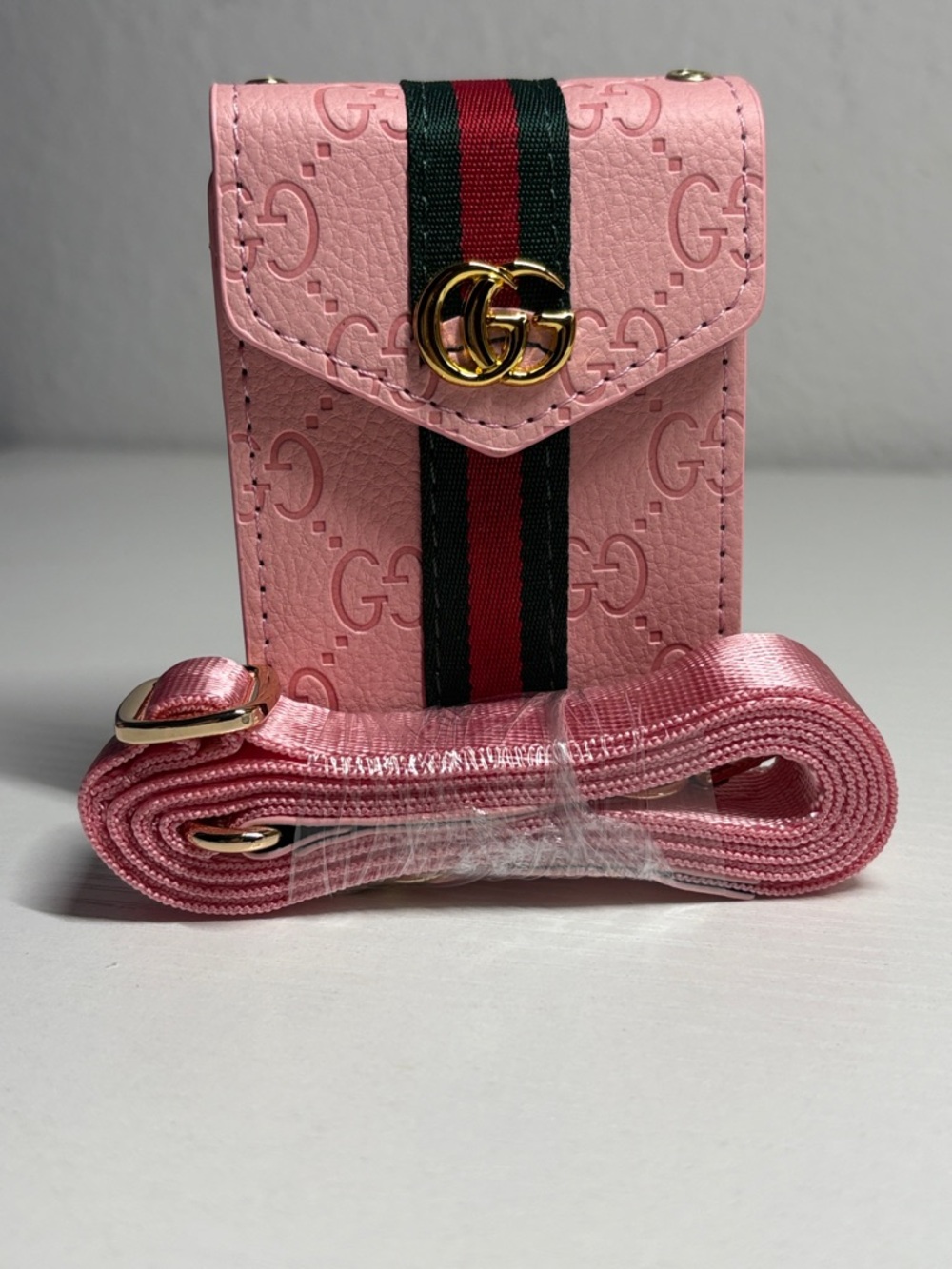 Pink Mini Crossbody card holder